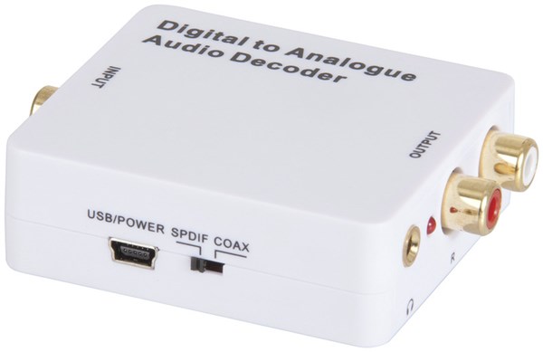 Digital to Analogue Converter Digital Audio to Analogue RCA or 3.5mm Stereo Converter
